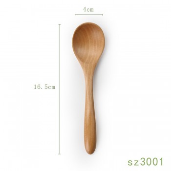 Top Sale 18.5*3.5cm Taiware Creative wooden Spoon Kitchen cooking accessories rice spoon Natural children health wood soup spoon