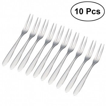 10pcs Dinner Fork Set Tableware Set Stainless Steel Cocktail Forks Fruit Cake Forks Dessert Forks