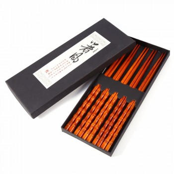 5 Pairs Japanese Korean Reusable Chopsticks Natural Wood Chopsticks Chinese Set Handmade Gift Pack Hashi Sushi Food Sticks
