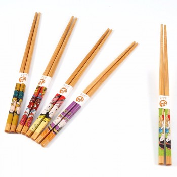 5 Pairs Japanese Korean Reusable Chopsticks Natural Wood Chopsticks Chinese Set Handmade Gift Pack Hashi Sushi Food Sticks