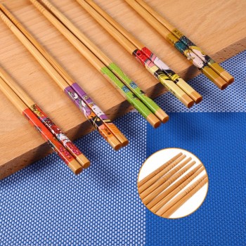 5 Pairs Japanese Korean Reusable Chopsticks Natural Wood Chopsticks Chinese Set Handmade Gift Pack Hashi Sushi Food Sticks