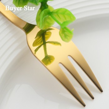 7pcs Colorful 18/8 stainless steel Fruit Fork kitchen Set Cutlery Cake Dessert Fork For Snack Tableware Tea Fork dinnerware set