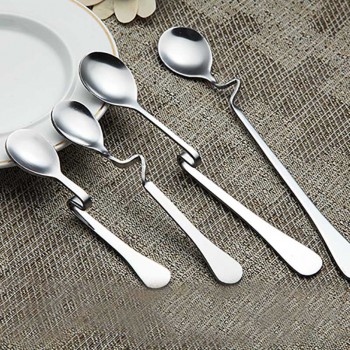 1PCS Bend Stainless Steel Coffee Spoon Ice Cream Dessert Tea Spoon For Picnic Kitchen Accessories Tableware -35