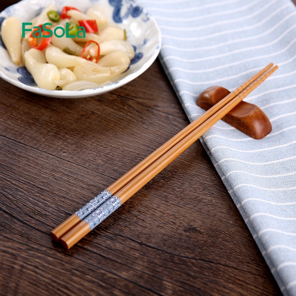 FaSoLa Chinese Style 1pair Natural Bamboo Wood Chopsticks home Set Value Gift Sushi Chinese hot food Reusable Chopsticks