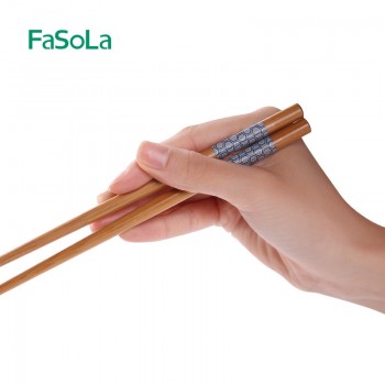FaSoLa Chinese Style 1pair Natural Bamboo Wood Chopsticks home Set Value Gift Sushi Chinese hot food Reusable Chopsticks