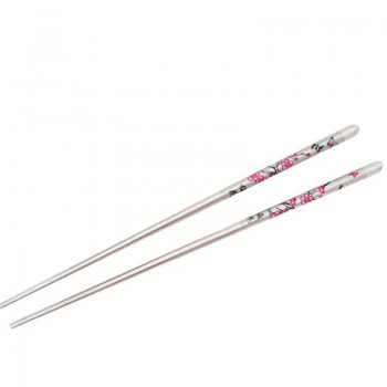 5 Pairs/lot Chopsticks Plum Flower Pattern Minion Chop Sticks Palillos Metal Chopsticks Korean Stainless Steel Chopstick