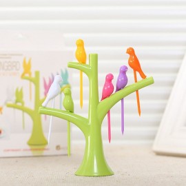 Saingace Top Grand High Quality Cute Birdie Fruit Fork Birds On The Tree Dessert Cake Dinnerware Party Cocktail