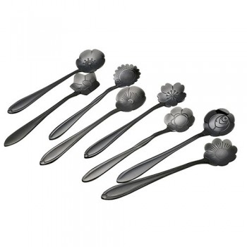 8 Pieces Stainless Steel Creative Flower Coffee Spoon Tableware Tea Spoons Ice Cream Spoon Set Sliver Gold Tableware Coffee Tool