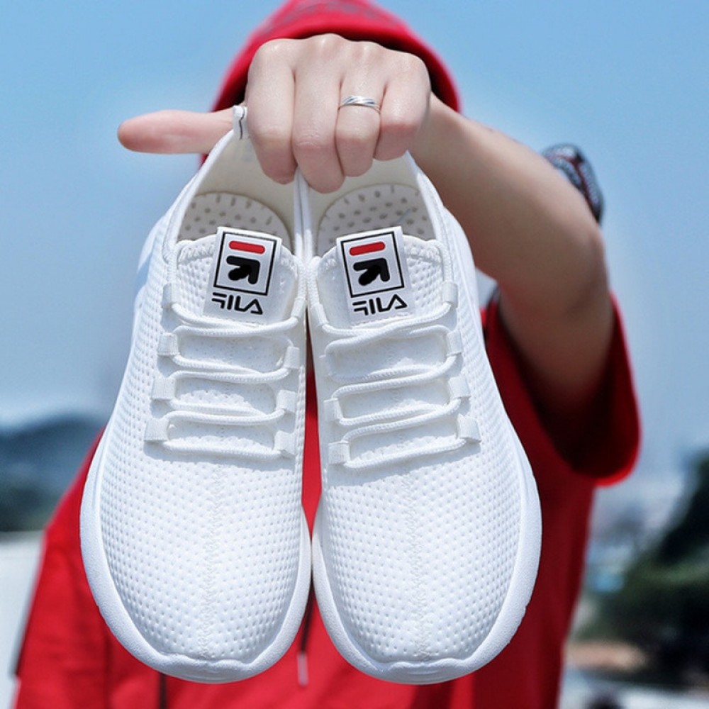 Light Weight Cheap Men Sport Shoes White Lace Up Low-Cut Flyweather Men Shoes 2019 New Classic Trainers Comfort Running Shoes