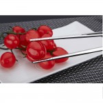 1 pair of stainless steel cutlery length 19 cm reusable chopsticks tableware silver iron non-slip household metal China M3