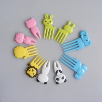 Hot Stylish 10pcs Cartoon Animal Food Fruit Picks Forks Home Party Accessory Decor Tool