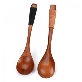 Splendid Wooden Spoons Large Long Handled Spoon Kids Spoon Wood Rice Soup Dessert Spoon Wooden Utensils Kitchen Accessories M5
