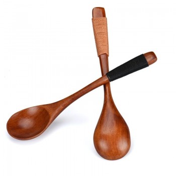 Splendid Wooden Spoons Large Long Handled Spoon Kids Spoon Wood Rice Soup Dessert Spoon Wooden Utensils Kitchen Accessories M5
