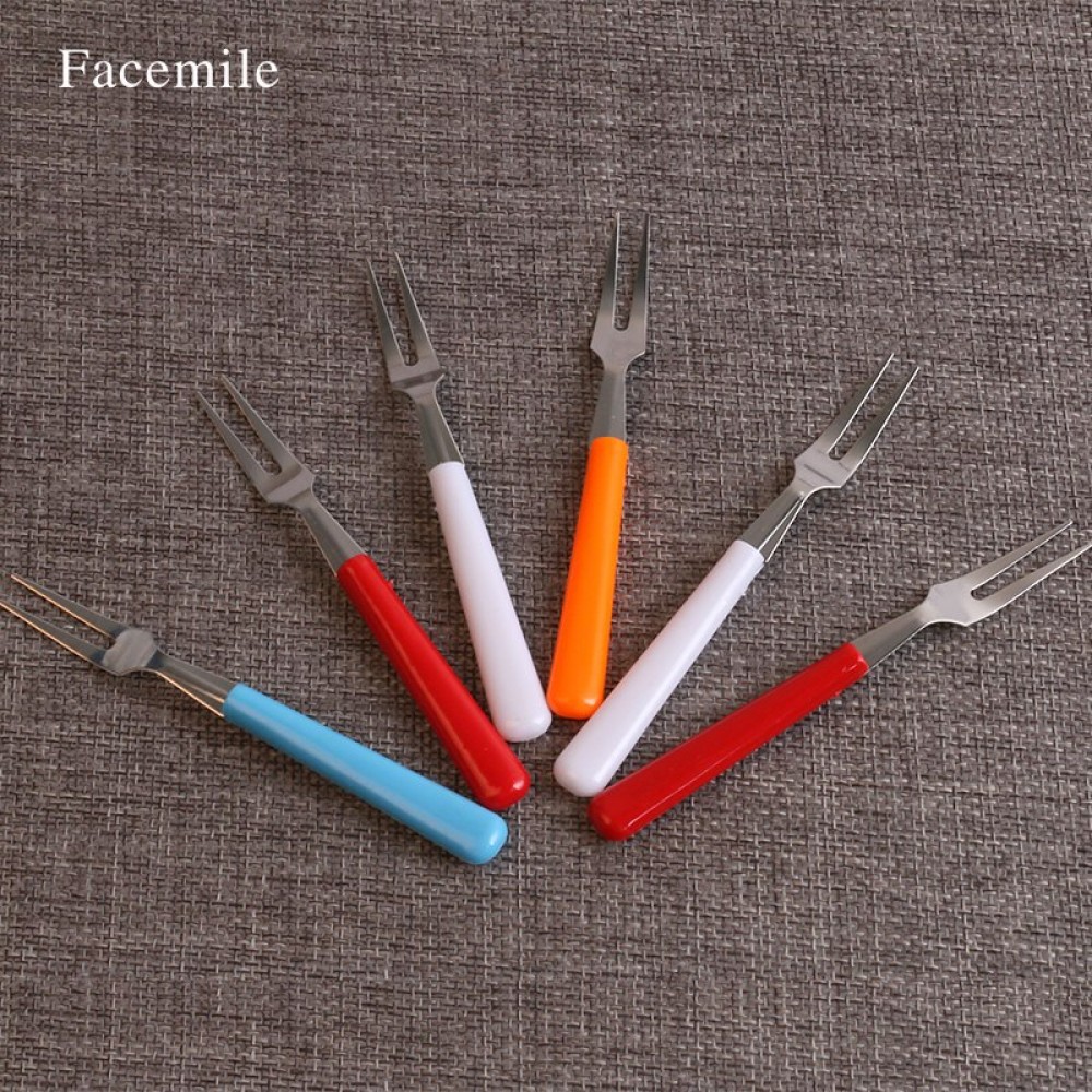 6pcs/set Stainless Steel Fruit Forks Set for Cake Salad Cocktail Dessert Forks Kitchen Accessories 52095 Gift