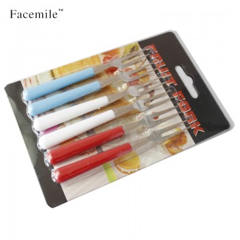 6pcs/set Stainless Steel Fruit Forks Set for Cake Salad Cocktail Dessert Forks Kitchen Accessories 52095 Gift
