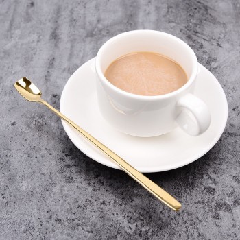 Stainless Steel Stirring Spoon Long Handle Coffee Spoon Dessert Coffee Stir Bar Ice Cream Cold Drink Juice Ice Spoon