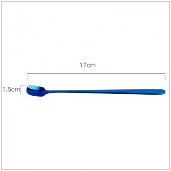 Stainless Steel Stirring Spoon Long Handle Coffee Spoon Dessert Coffee Stir Bar Ice Cream Cold Drink Juice Ice Spoon