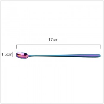 Stainless Steel Stirring Spoon Long Handle Coffee Spoon Dessert Coffee Stir Bar Ice Cream Cold Drink Juice Ice Spoon