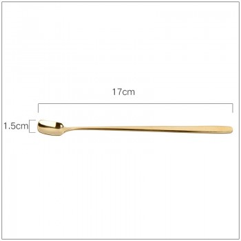 Stainless Steel Stirring Spoon Long Handle Coffee Spoon Dessert Coffee Stir Bar Ice Cream Cold Drink Juice Ice Spoon