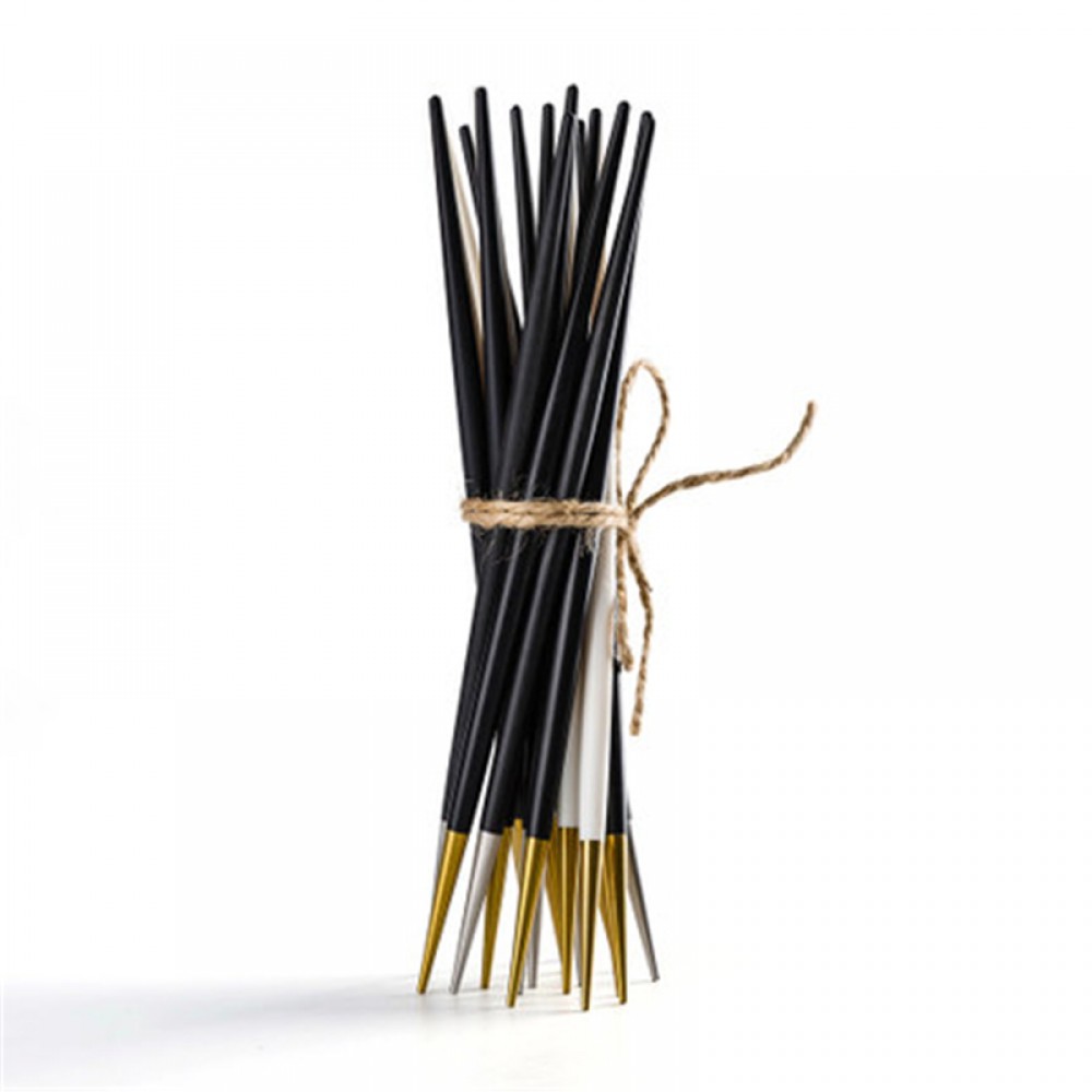Chic Titanium Stainless Steel Double Tip Chopsticks Restaurant Home Hotel Sushi noodles Reusable Chopsticks Tableware Set 1PC