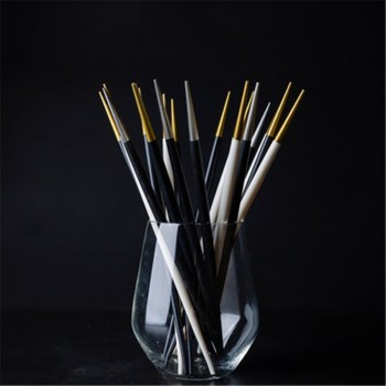 Chic Titanium Stainless Steel Double Tip Chopsticks Restaurant Home Hotel Sushi noodles Reusable Chopsticks Tableware Set 1PC