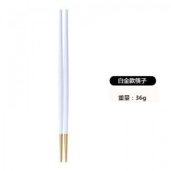 Chic Titanium Stainless Steel Double Tip Chopsticks Restaurant Home Hotel Sushi noodles Reusable Chopsticks Tableware Set 1PC
