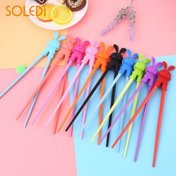 Kids Chopsticks Cartoon Rabbit Style Beginner Food Eating Tool Easy Use