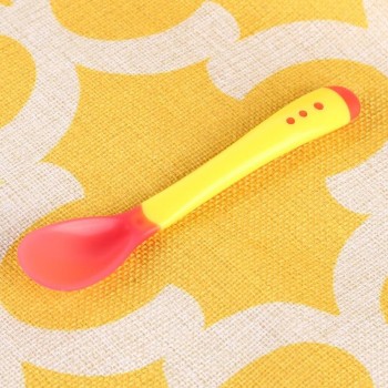 Portable cutlery fork tableware childrens bricks Sensing temperature sucker silicone handle  for children