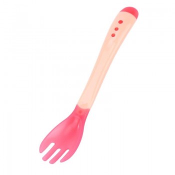 Portable cutlery fork tableware childrens bricks Sensing temperature sucker silicone handle  for children