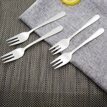 4 Pcs Stainless Steel Cocktail Dessert Fork Tasting Appetizer Cake Fruit Forks
