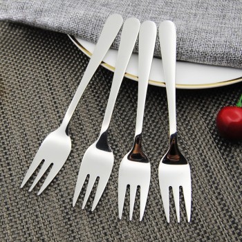 4 Pcs Stainless Steel Cocktail Dessert Fork Tasting Appetizer Cake Fruit Forks