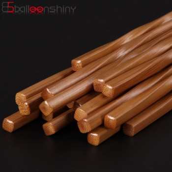 BalleenShiny Handmade Natural Wavy Wood Chopsticks Healthy Chinese Chop Sticks Reusable Hashi Sushi Food Stick Gift Tableware