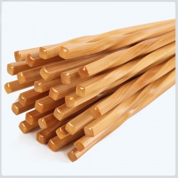 BalleenShiny Handmade Natural Wavy Wood Chopsticks Healthy Chinese Chop Sticks Reusable Hashi Sushi Food Stick Gift Tableware