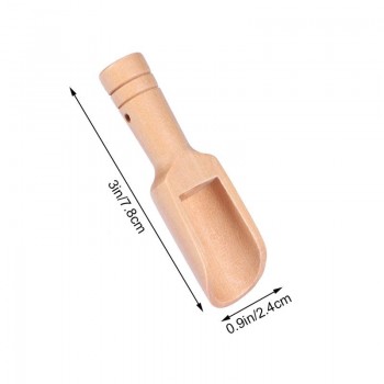 3pcs Mini Wooden Scoops Bath Salt Spoon Candy Flour Spoon Scoops Kitchen Utensils - 2.4x7.8cm