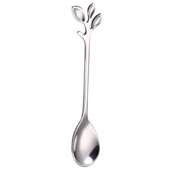 Creative Leaf Shape Handle Coffee Spoon Teaspoon Dessert Snack Scoop Fork Couple Spoon/Fork Kitchen Accessories Tableware