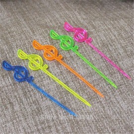 50pcs Disposable Plastic Musical Note Shape Food Fruit Fork Picks Set for Party Cake Dessert Fork Set Kitchen Accessories