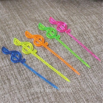 50pcs Disposable Plastic Musical Note Shape Food Fruit Fork Picks Set for Party Cake Dessert Fork Set Kitchen Accessories