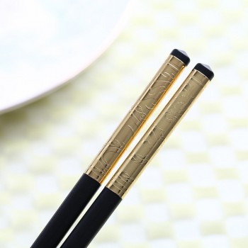 Chopsticks Chinese Alloy Black Sushi Hashi Chop Sticks Tableware
