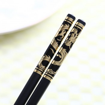Chopsticks Chinese Alloy Black Sushi Hashi Chop Sticks Tableware