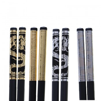 Chopsticks Chinese Alloy Black Sushi Hashi Chop Sticks Tableware