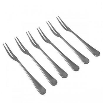6pcs Stainless Steel Cocktail Forks Fruit Cake Forks Dessert Forks