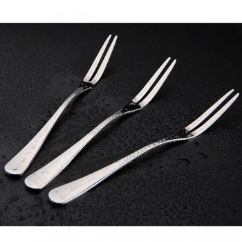 6pcs Stainless Steel Cocktail Forks Fruit Cake Forks Dessert Forks