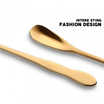 New Style 1PC Stainless Steel Coffee Spoon With Long Handle Colorful Coffee Scoops Dessert Tea Spoon Stocked Kitchen Gadget Tool