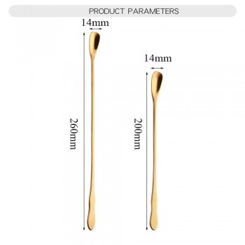 New Style 1PC Stainless Steel Coffee Spoon With Long Handle Colorful Coffee Scoops Dessert Tea Spoon Stocked Kitchen Gadget Tool