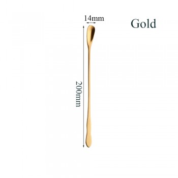 New Style 1PC Stainless Steel Coffee Spoon With Long Handle Colorful Coffee Scoops Dessert Tea Spoon Stocked Kitchen Gadget Tool