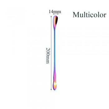 New Style 1PC Stainless Steel Coffee Spoon With Long Handle Colorful Coffee Scoops Dessert Tea Spoon Stocked Kitchen Gadget Tool