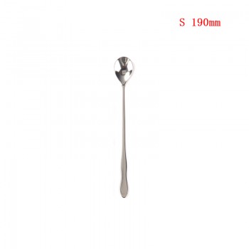 1pcs Stainless Steel Long Handle Stir Spoon Creative Korean Style Coffee Spoon Ice Cream Honey Dessert Spoon three size optional