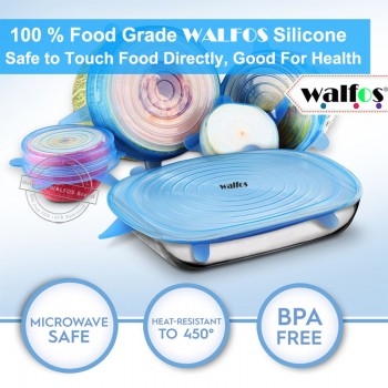 WALFOS silicon stretch lids universal lid Silicone food wrap bowl pot lid silicone cover pan cooking Kitchen accessories