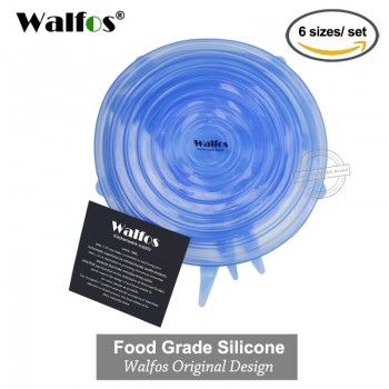 WALFOS silicon stretch lids universal lid Silicone food wrap bowl pot lid silicone cover pan cooking Kitchen accessories