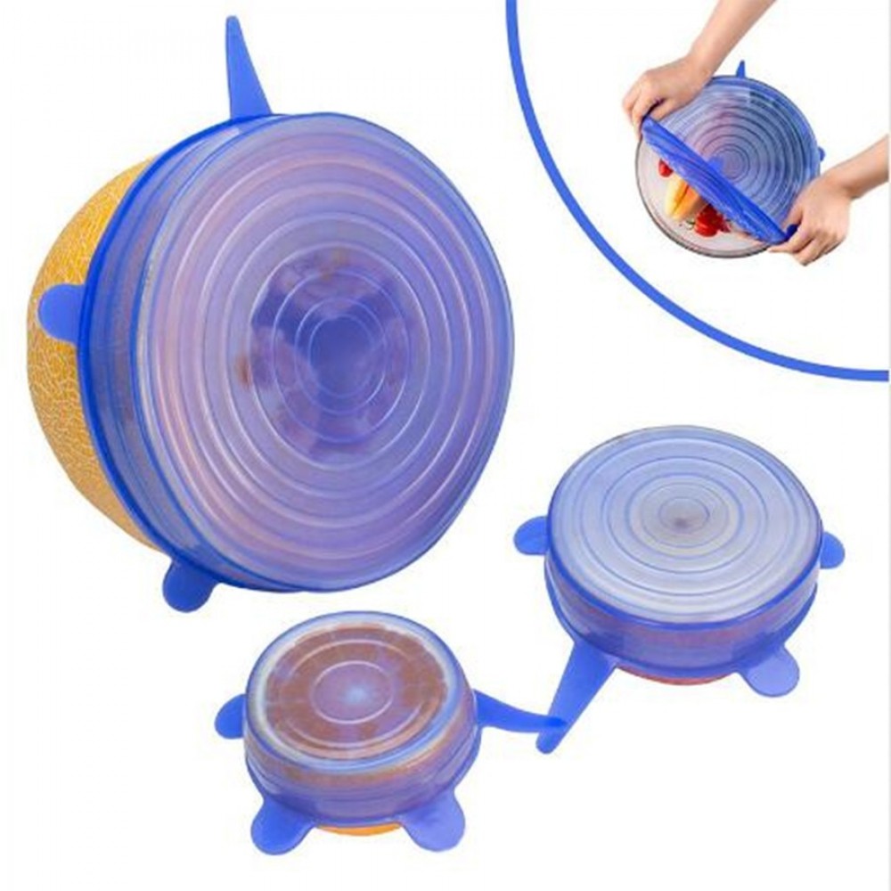 6pcs/Lot Universal Silicone Suction Lid-bowl Pan Cooking Pot Lid-silicon Stretch Lids Silicone Cover Pan Spill Lid Stopper Cover